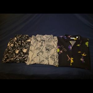 Three Button Down Shirts breathable light floral
